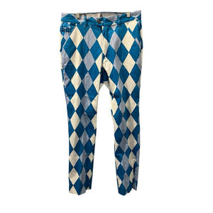 Royal & Awesome Golf Argyle Blue White Pants Men's Size 32x30 Outdoor Old Tom's